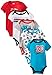 DC Shoes Co Baby-Boys Newborn 5 Pack Bodysuits - Red Aqua Gray Group