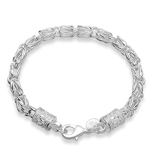 NYKKOLA 925 Solid Silver Stunning Fashion Jewelry Classic Twine Bracelet Unisex