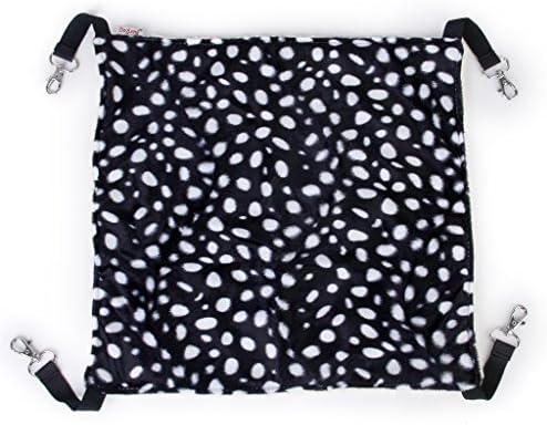 Pet Cat Kitty Hammock Bed Animal Hanging Cage (White Dots, L)