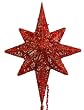 12" Lighted Red Glitter Star of Bethlehem Christmas Tree Topper - Red Lights