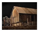Barn on a Moonlite Night Home & Hearth Photographic Poster Print by Jade Page, 10x8
