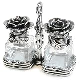 Kitchen & Housewares : Pewter Rose Salt and Pepper Shakers