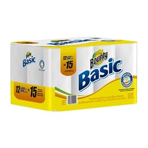 Bounty Basic Paper Towels 12 Large Rolls (Pack of 2)