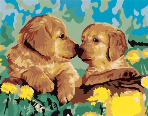 Childrens Toyshop  Third Party New : Ravensburger 29136 - Malen nach Zahlen, Hundekuss, 24x18 cm