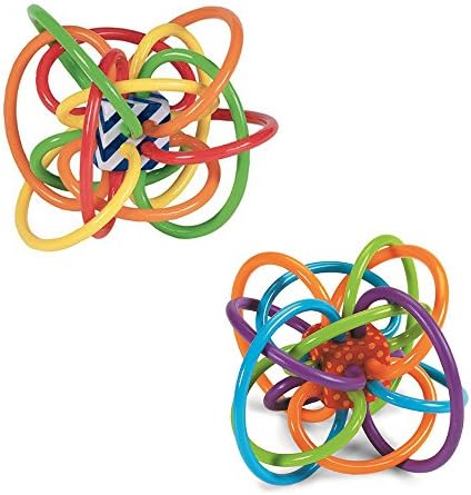 Cockel Baby Rattle and Sensory Teether Activity Toy with Diffrent Colors(2 Packs)
