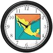 Map of Mexico - Mexico or Mexican Theme Wall Clock by WatchBuddy Timepieces (Black Frame)