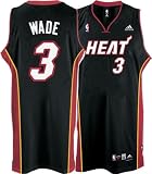 Men's Dwyane Wade #3 Miami Heat Embroidered NBA Swingman Basketball Jersey by Adidas (Black-White)(Size=XX-LARGE)