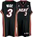 Men's Dwyane Wade #3 Miami Heat Embroidered NBA Swingman Basketball Jersey by Adidas (Black-White)(Size=XX-LARGE)