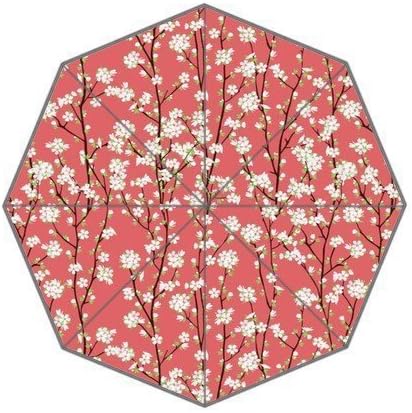 Custom Foldable Umbrella with Go Orient Cherry Blossoms Background 3D Printed Design