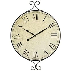 Decorative Metal Framed Wall Clock with Quartz Movement