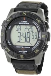 Timex Men's T49854 Expedition Rugged Digital Vibration Alarm Brown Nylon Strap Watch