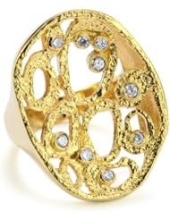 MELINDA MARIA "Amy Magic Collection" 18k Gold-Plated Ring, Size 7