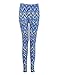 Bentibo Women's Fashion Floral Printed Spandex Leggings Skinny Pants Blue L