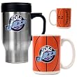 Utah Jazz NBA Stainless Steel Travel Mug & Gameball Ceramic Mug Set - Primary Logo by Great American Products
