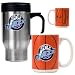 Utah Jazz NBA Stainless Steel Travel Mug & Gameball Ceramic Mug Set - Primary Logo by Great American Products