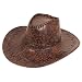 Brown Leather Effect Cowboy Hat Wild West Stetson Gunslinger Costume Accessory