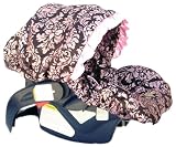 Baby Bella Maya Infant Car Seat Cover in Zebra with Pink Ruffle