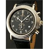 Eric Edelhausen Men's Gold Plated Dress Chronograph Watch with Day and Date