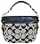 Coach Signature Zoe Shoulder Bag Black White
