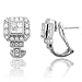 Platinum Round and Princess Cut Diamond Hoop Earrings (GH, SI-I, 1.25 carat)