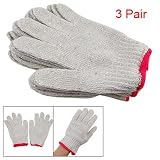 Buy Amico 3 Pair Red Rim Ribbed Cuff Cotton Yarn Working Gloves by Amico