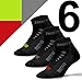 Thirty 48 Low Cut Cycling Socks for Men and Women | Black Mixed 6-Pack - Large