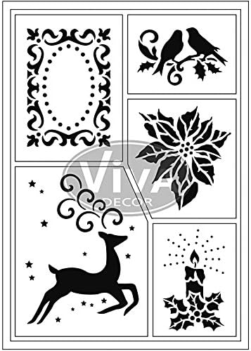 Viva Décor 400400900 Christmas Motives Flex Stencil Set