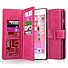 iPhone 6 Plus Case, iPhone 6s Plus Case, ULAK PU Leather Magnet Wallet Credit Card Holder Flip Case Cover with Built-in 9 Card Slots for Apple iPhone 6 Plus/iPhone 6s Plus 5.5 inch (Rose Red)