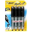 BIC Mark-It Permanent Marker, Chisel Tip, Black, 4 Markers (12 Packages of 4 Markers)