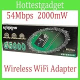 2000mW High Power 802.11a/b/g USB Wireless Network Dongle with 10dBi Antenna