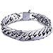Trendsmax Heavy Mens Bracelet Chain 316L Stainless Steel Silver Black Color Punk Double Curb Cuban Rombo Link 15mm/16mm