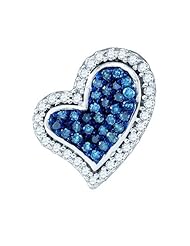 0.14CTW BLUE DIAMOND MICRO-PAVE HEART PENDANT