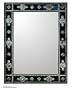 Teak mirror, 'Ebony Jewels'