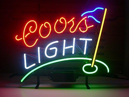 New Coors Light Golf Handcrafted Real Glass Neon Light Sign Home Beer Bar Pub Sign 19x15 inches.The Best Offer!Super Bright!