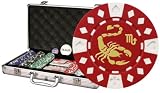 Horoscope Zodiac Scorpio 300 poker chip set w/Aluminum Case, 2 Decks of Cards, & 6 Dealer Buttons