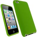iGadgitz Green Silicone Skin Case Cover for Apple iPod Touch 4th Generation 8gb, 32gb, 64gb + Screen Protector