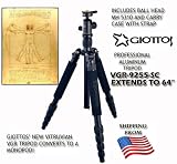 Giottos VGR9255-SC Aluminum Tripod/Monopod with Quick Release Ball Head Maximum Height 62.6-Inch