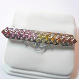 18K White Gold Multi-Color Sapphire Pin