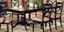 Double Pedestal Dining Table with Detail Carvings Black Finish