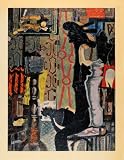 1956 Tipped-In Print Georges Braque Woman Mandolin Musical Instrument Cubism Art - Orig. Tipped-in Print