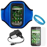 Durable Neoprene Exercise Workout Armband for Samsung Vibrant (Galaxy S) T-Mobile Android Smartphone (Samsung T959) + Anti Glare Screen Protector + Clear Rapid Travel Wall Charger with IC Chip + Wisdom Courage Wristband SumacLife TM