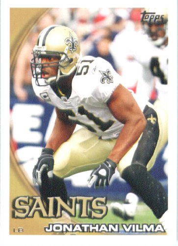 2010 Topps NFL Football Card # 125 Jonathan Vilma - New Orleans Saints - NFL Trading Card in a Protective ScrewDown Case!