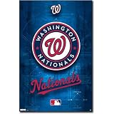Professionally Framed Washington Nationals Logo 2011 Sports Poster Print - 22x34 with RichAndFramous Black Wood Frame