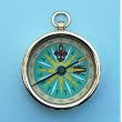 Solid Brass 2-inch Open Faced Pocket Compass ~ Stanley