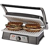 Oster CKSTPM21WC-ECO DuraCeramic 2-in-1 Panini Maker and Grill, White