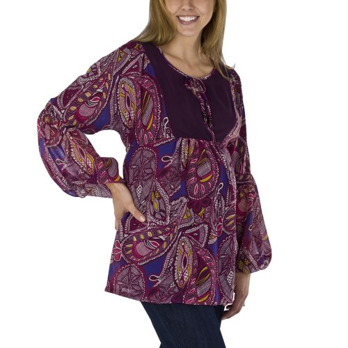 Liz Lange® MaternityPaisley Boho Dolman Sleeve Top - Purple Print