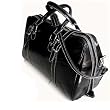 Floto Trastevere Duffle Black Leather Travel Bag Luggage Suitcase
