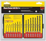 Stanley ST-04690 14 Piece 1/16-Inch to 3/8-Inch Hex Shank Black Oxide Twist Drill Bit Assortment