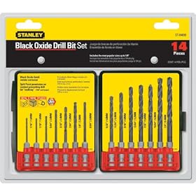 Stanley ST-04690 14 Piece 1 16-Inch to 1 4-Inch Hex Shank Black Oxide Twist Drill Bit Assortment by Stanley