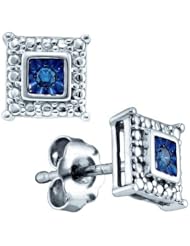 0.05CTW BLUE DIAMOND FASHION EARRINGS